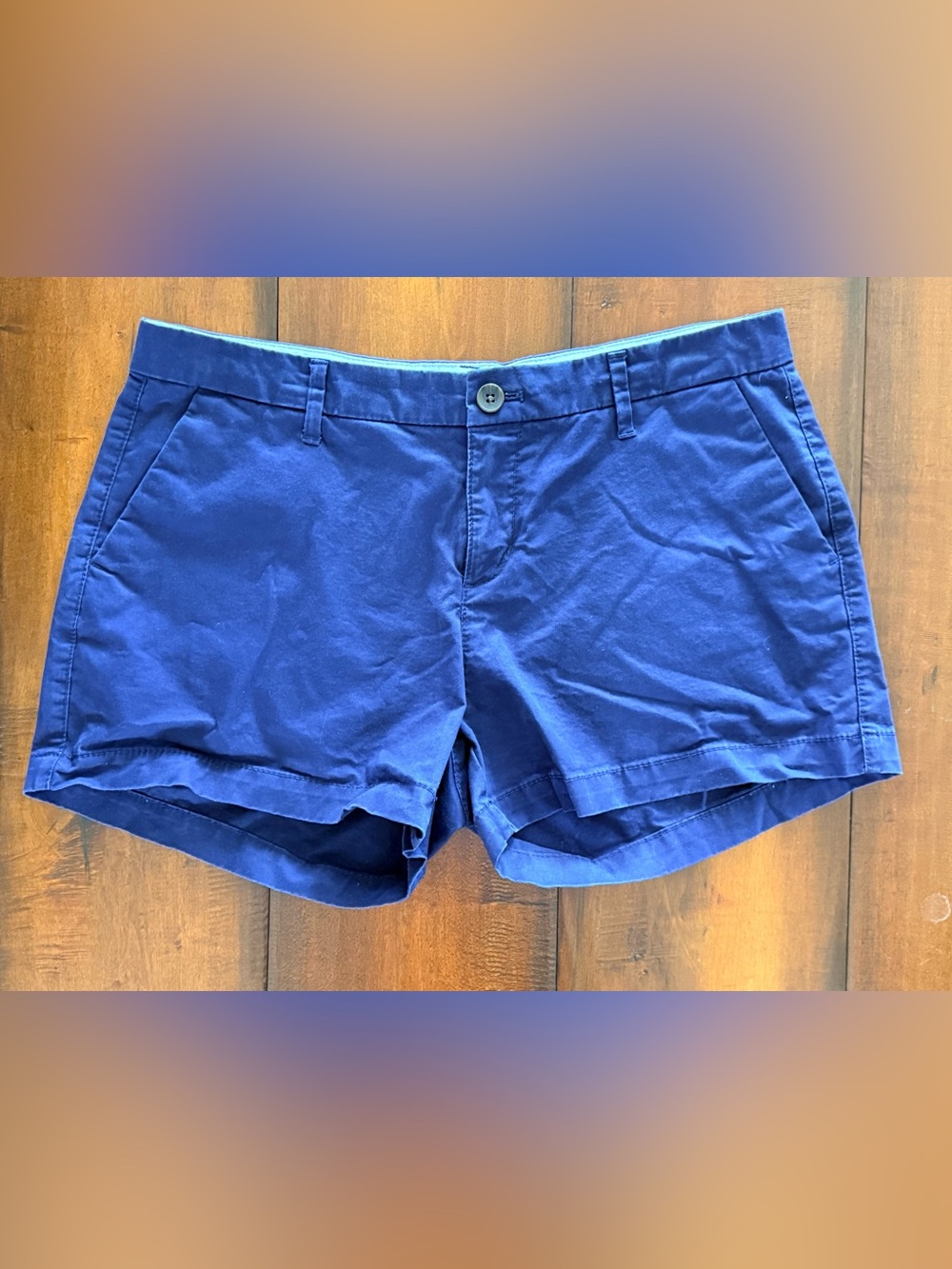 Old Navy Navy Blue Cotton Blend Chino Shorts